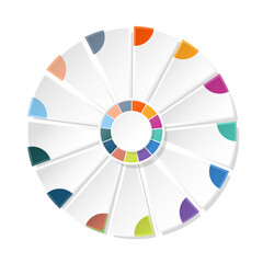 Obraz premium Basic circle infographic with 13 steps, process or options.