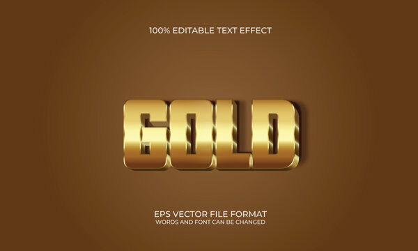 Gold 3d editable text effect style with background, Gold text effect, ediatble vecto file. typography, font effect