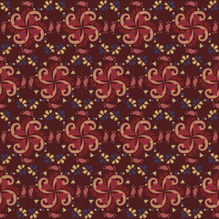 Nature Seamless Pattern Garden Floral Background Damask Plant Aboriginal Ornament Art