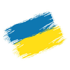 Ukrainian flag painted