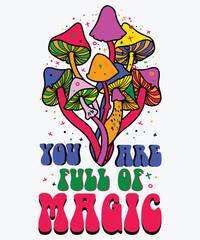 Mushroom Retro Hippie Sublimation