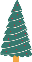 Christmas tree in the style of minimalism in a white transparent background	