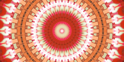 Mandala Fraktal Hintergrund Motiv für Druck und Internet in lachs