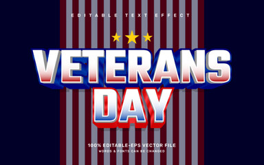 Veterans Day editable text effect template