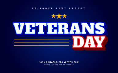 Veterans Day editable text effect template