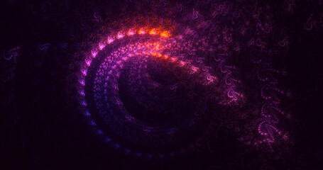 3D rendering abstract multicolor fractal light background