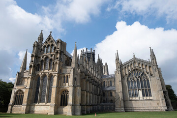 Fototapeta premium View of the anglican Ely Cathedral, formally the Cathedral Church of the Holy and Undivided Trinity in Cambridgeshire, UK