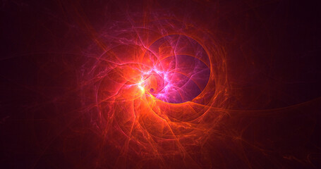 3D rendering abstract colorful fractal light background