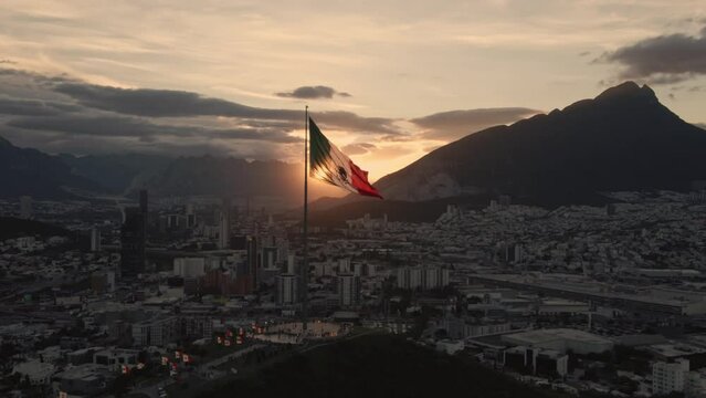 Mexican flag sunset