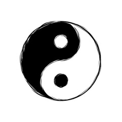 Yin Yang Symbol drawing style - obrazy, fototapety, plakaty