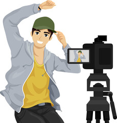 Teen Boy Dance Video Shoot Illustration