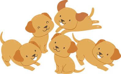 Dog Puppies Illustration
