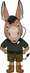 Mascot Donkey Farm Country Fair Host Illustration