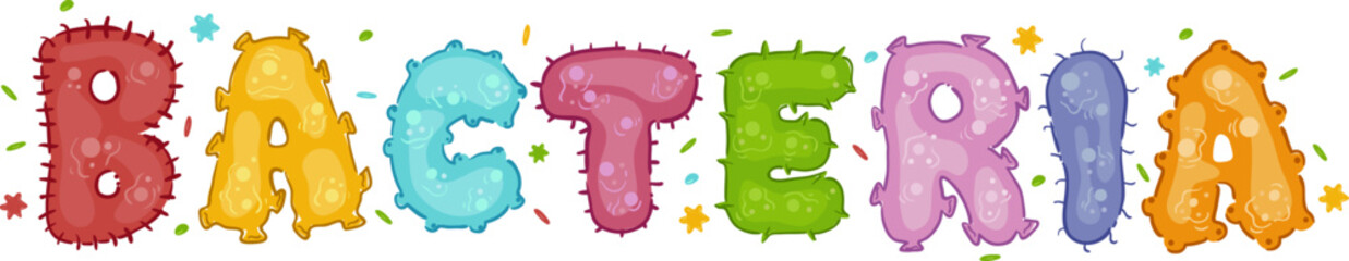 Bacteria Lettering Illustration