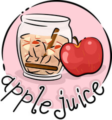 Drink Apple Juice Icon Illustration