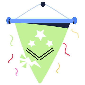 A flaglet in hand, flat sticker