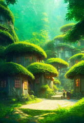 tropical house in the jungle