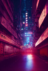 cyber city at night