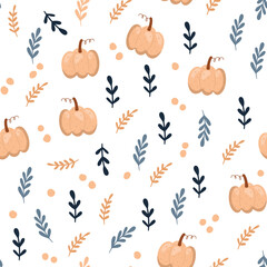 Creative decorative pumpkin pattern. Autumn creative texture. 
Children  Vector illustration