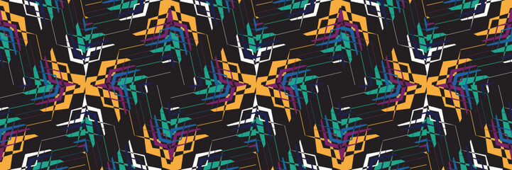 seamless ethnic pattern design.Geometric ethnic oriental ikat pattern traditional Design.Geometric ethnic oriental pattern traditional Design for background,carpet,clothing,wrapping,fabric,embroidery