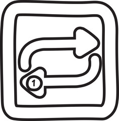 arrow hand drawn icon