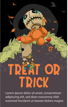 Happy Halloween banner or party invitation background or landing page. Place for text