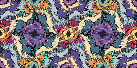 seamless ethnic pattern design.Geometric ethnic oriental ikat pattern traditional Design.Geometric ethnic oriental pattern traditional Design for background,carpet,clothing,wrapping,fabric,embroidery