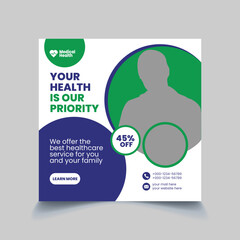 Medical health care Social Media Post Template