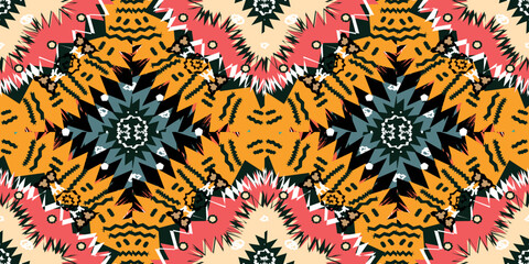 seamless ethnic pattern design.Geometric ethnic oriental ikat pattern traditional Design.Geometric ethnic oriental pattern traditional Design for background,carpet,clothing,wrapping,fabric,embroidery