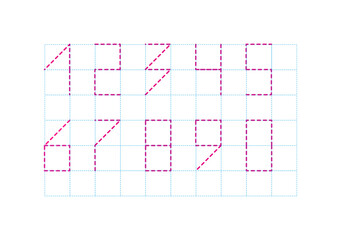 dotted numbers, vector background illustration