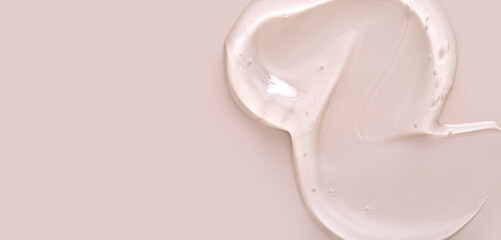 texture gel serum on beige background