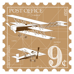 Traveling postcard stamp vector design. Vintage style. © Alfasan