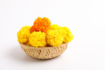 Marigold Flower for dasara Festival, Indian Festival flower decoration.