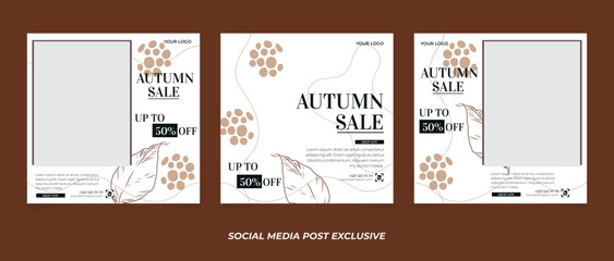 autumn discount sales social media post