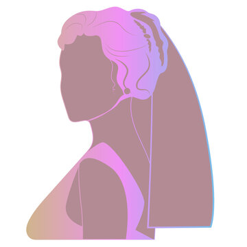 Bride With Messy Bun Silhouette