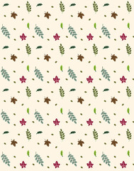 Seamless pattern leaves