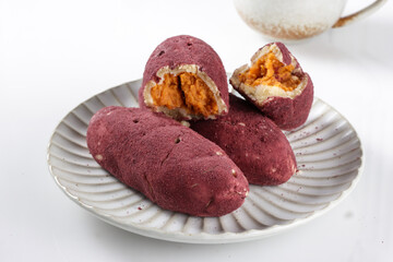 Goguma Ppang or Korean Sweet Potato Mochi Bread. 