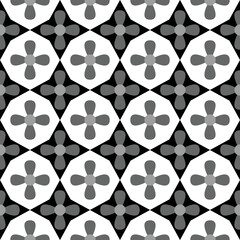 Vector seamless pattern. Modern stylish texture. Repeating geometric tiles with geometric flowers