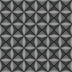 Vector seamless pattern. Modern stylish texture. Geometric ornament with squares and triangles. Monochrome Square Grid.