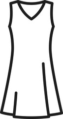 Dress with a-line skirt outline fashion cloth icon