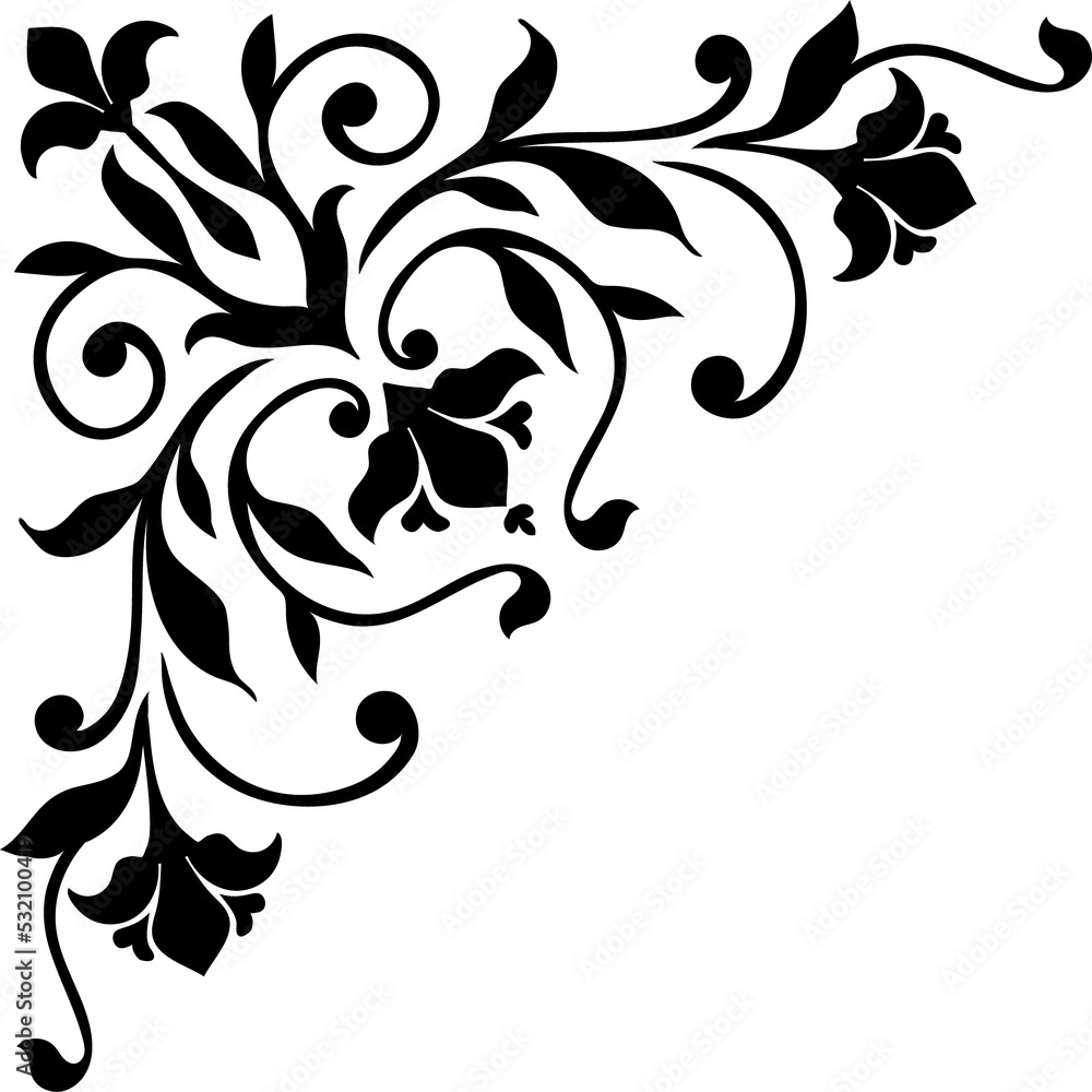 Poster border with floral element decorative corner frame