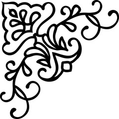 Adornment, floral corner ornament decorative edge