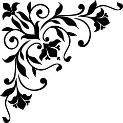 Border with floral element decorative corner frame