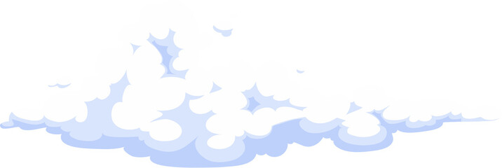 Cartoon fluffy cloud, summer cloudscape backdrop