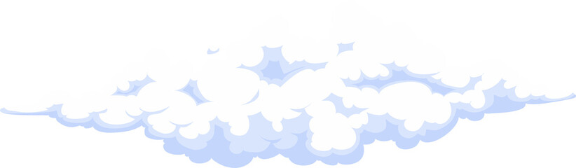 Cartoon clouds, summer fluffy cloudscape