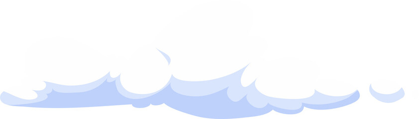 Cartoon cumulus and fluffy cloud in blue sky