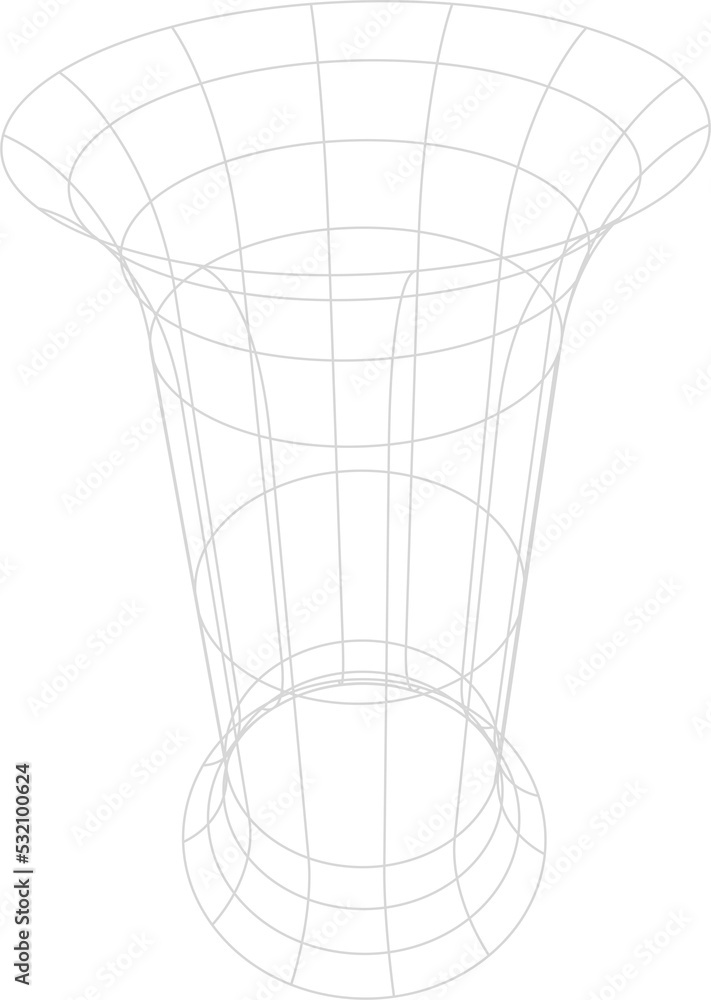 Poster tube, pipe or tunnel 3d mesh or wireframe model