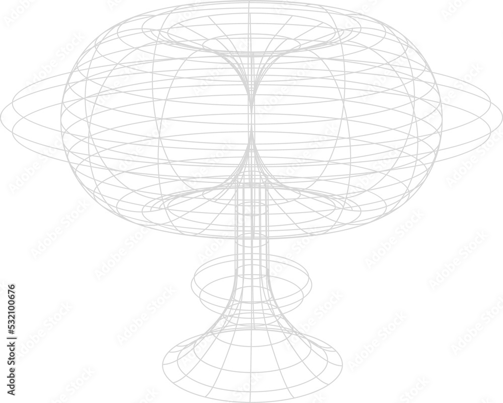 Poster torus mesh or wireframe figure, 3d vector model