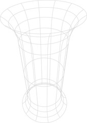 Tube, pipe or tunnel 3d mesh or wireframe model