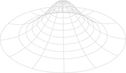 Cone or hill wireframe geometric 3d vector figure